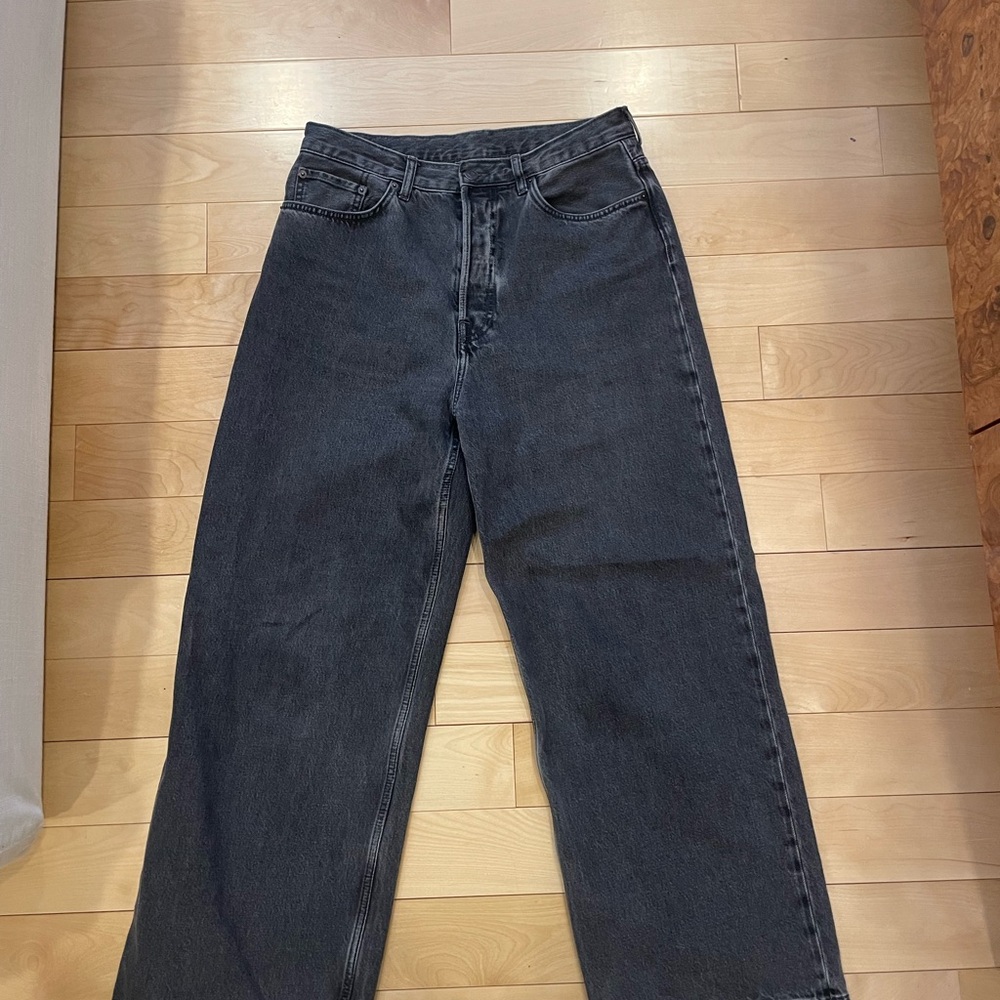 COS Charcoal Wide-Leg Jeans